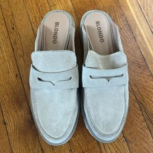 Blondo Light Gray Suede Slip-On Loafers